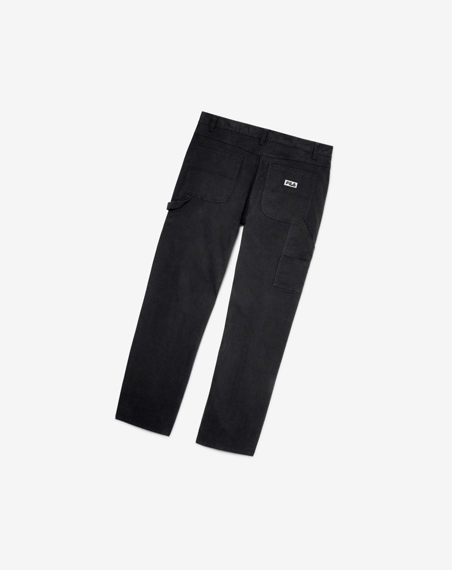 Fila Flannel Podszewką Carpenter Pants - 30 Inseam Czarne | JKHGN-4093