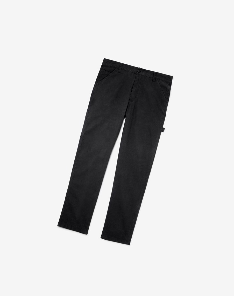 Fila Flannel Podszewką Carpenter Pants - 32 Inseam Czarne | MAUOC-3491