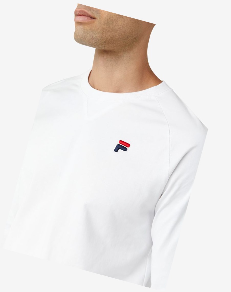 Fila Flynn Long Sleeve Tee Białe | CHBUE-2064