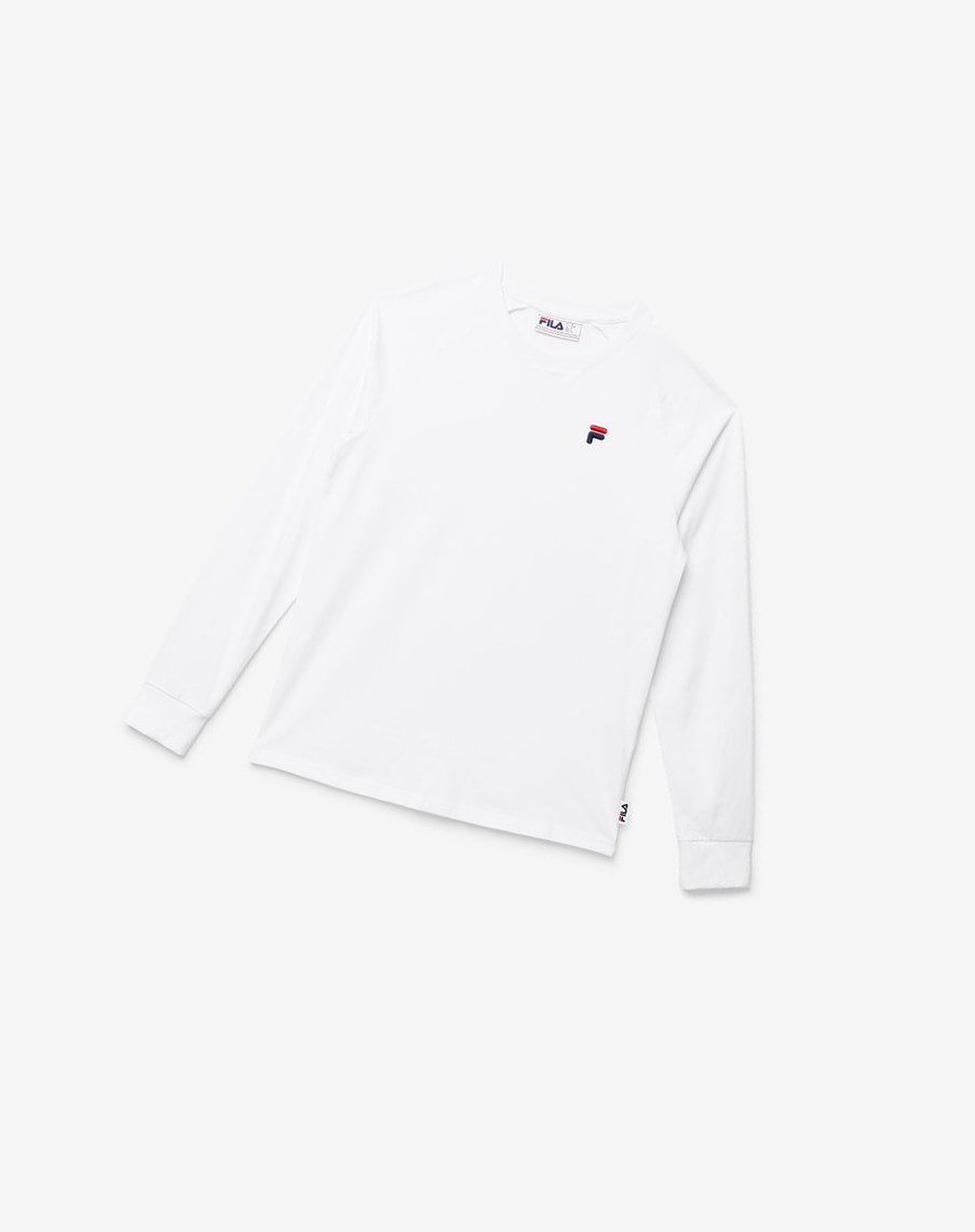 Fila Flynn Long Sleeve Tee Białe | XSPZH-8193