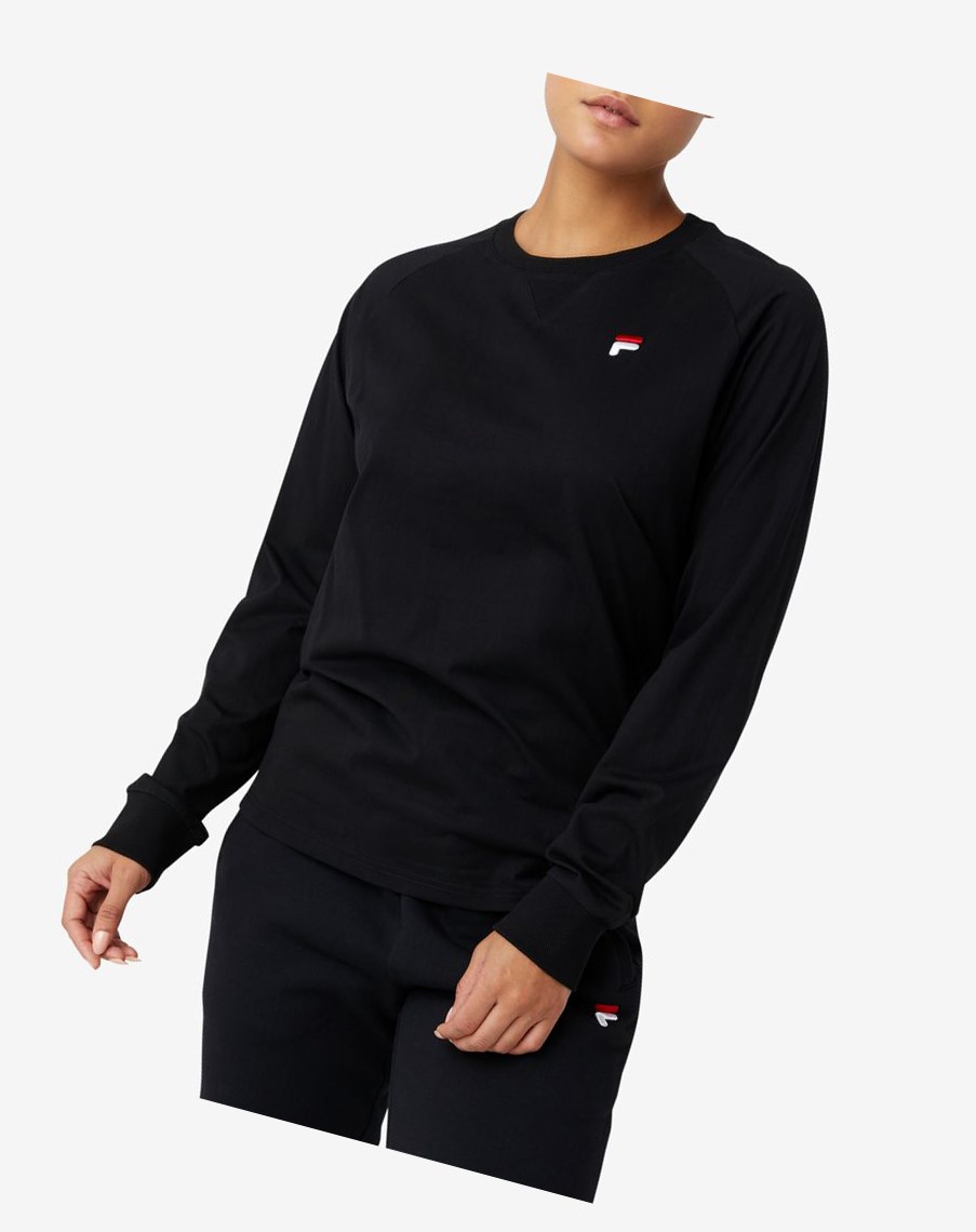 Fila Flynn Long Sleeve Tee Czarne | VPYUN-3724