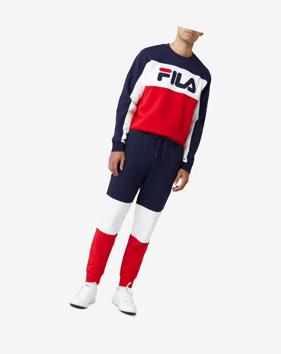 Fila France Pant Białe Czerwone | EHJKY-4857