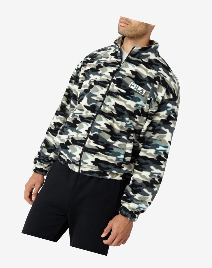 Fila Frantry Camo Jacket Czarne | KCGHT-6702