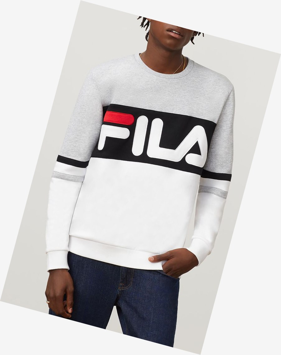 Fila Freddie Sweatshirt Wht/Lgrym/Blk | NJAHY-1795