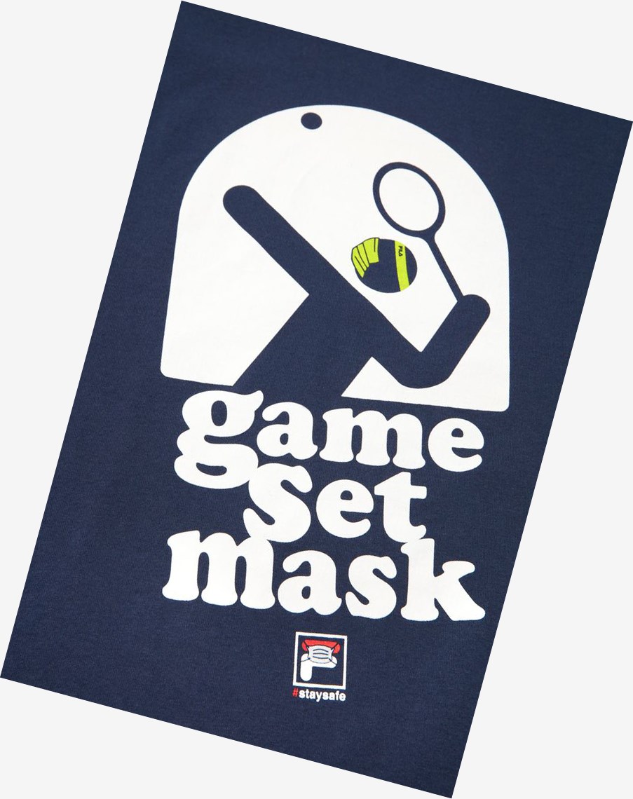 Fila Game Set Mask Tee Granatowe | RYHQF-0187