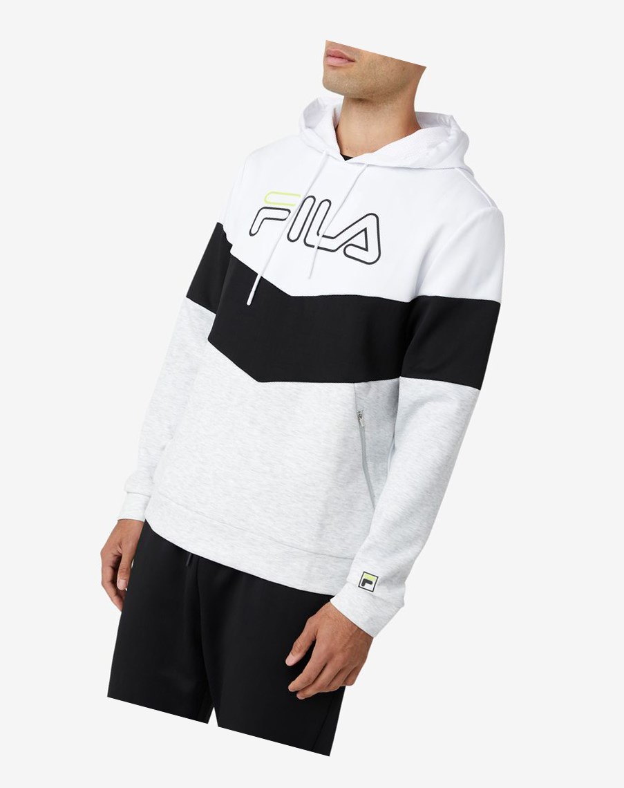 Fila Gerado Tech Hoodie Białe Głęboka Szare | FEJLR-4218