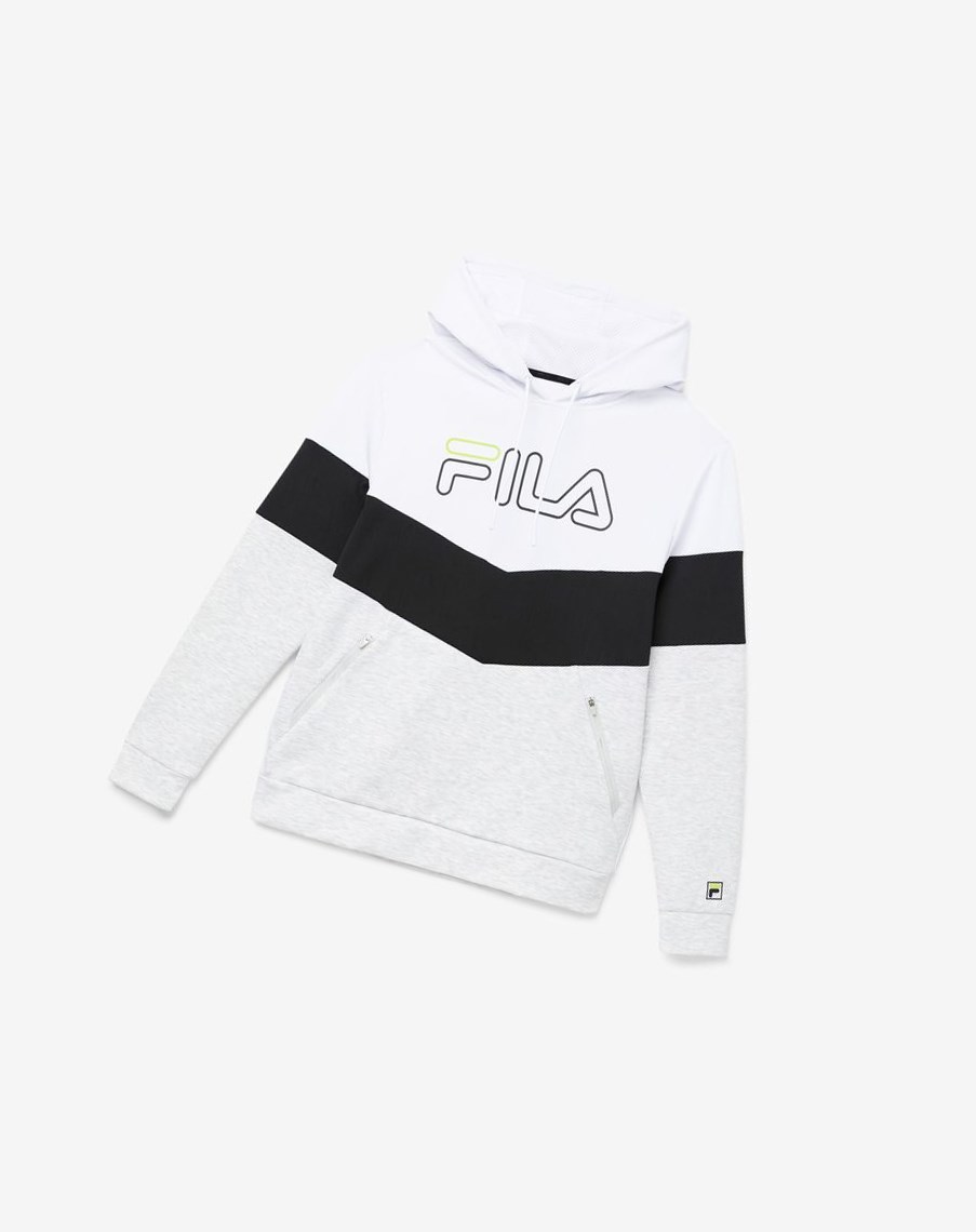 Fila Gerado Tech Hoodie Białe Głęboka Szare | FEJLR-4218