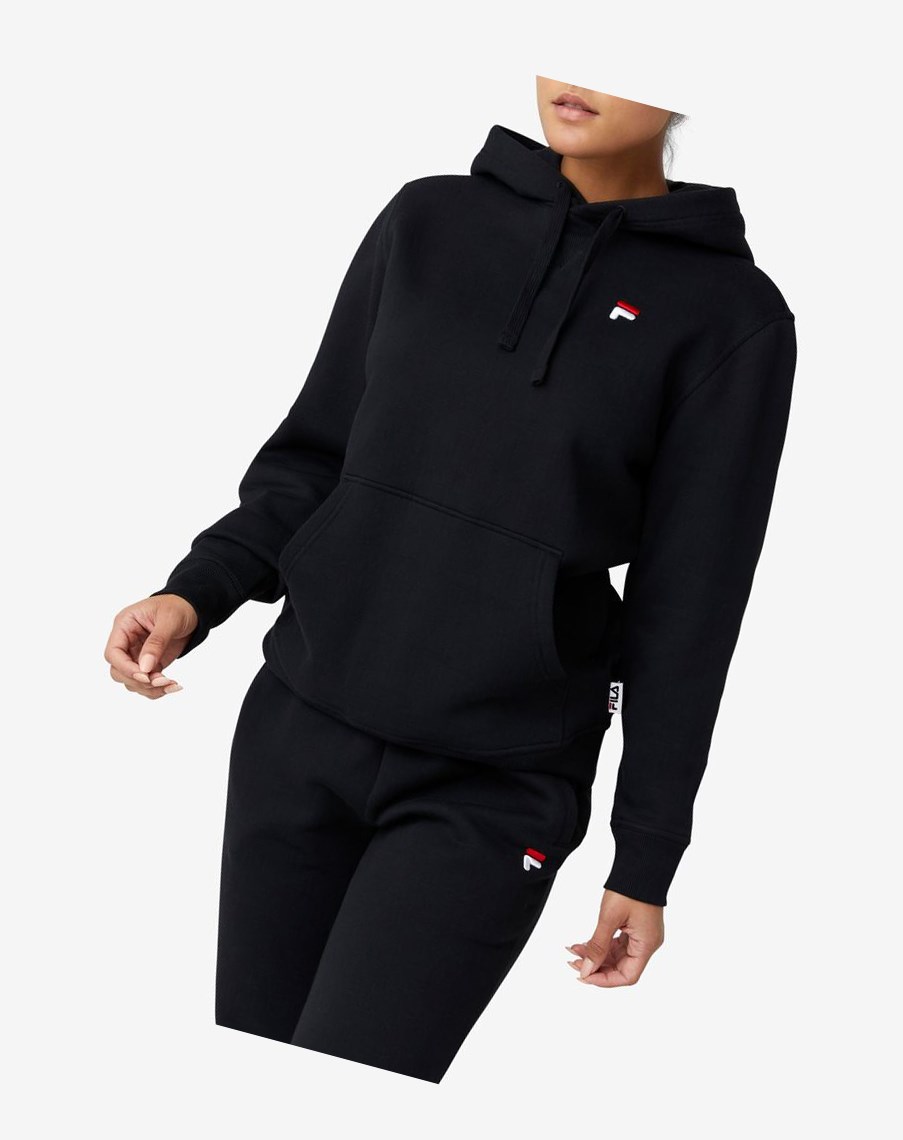 Fila Godfrey Hoodie Czarne | BJUMV-7409