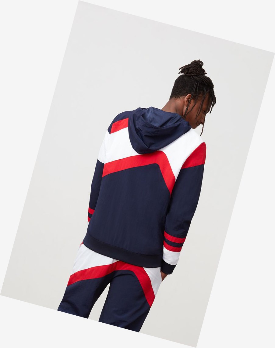 Fila Grant Hill Zenith Woven Jacket Granatowe Białe Czerwone | JCYFD-6840