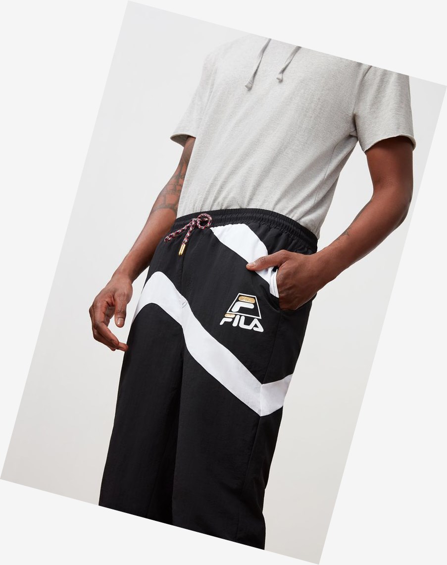 Fila Grant Hill Zenith Woven Pant Czarne Białe Czarne | KCISU-4179