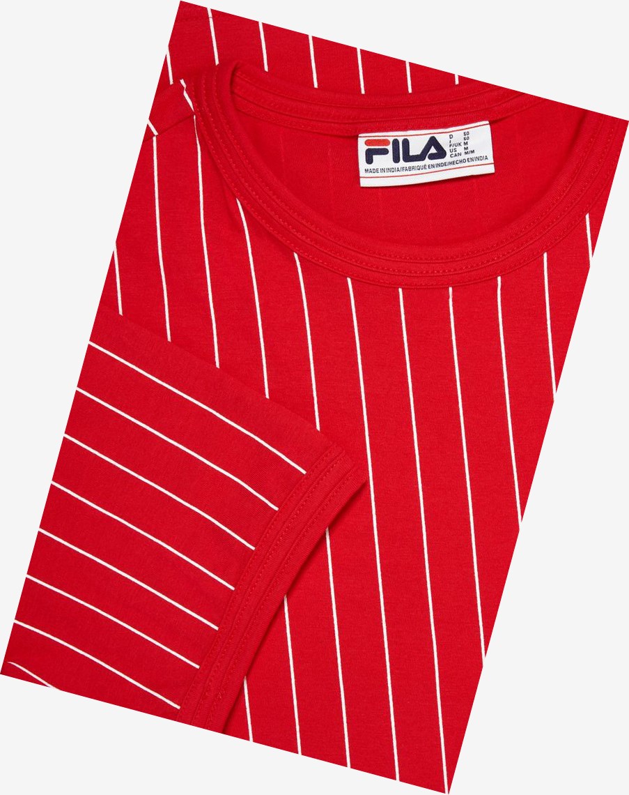 Fila Guillo Tee Czerwone Białe | EJGAF-6851