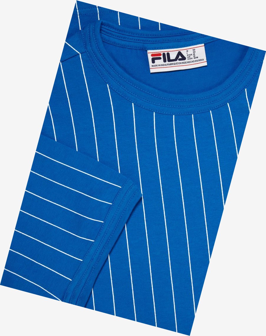 Fila Guillo Tee Niebieskie Białe | CZOTF-8052