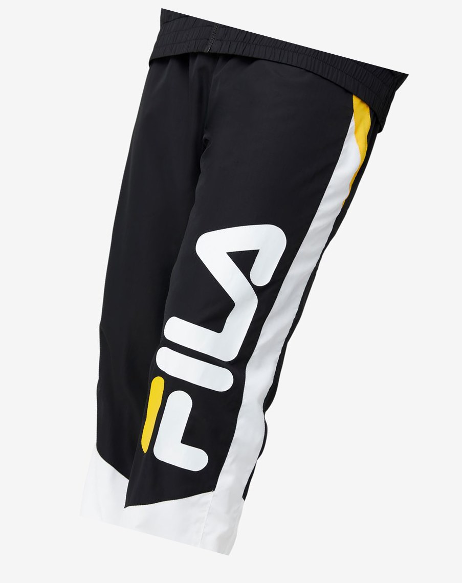 Fila Gustavo Pant Czarne Białe Żółte | XPTYZ-4027