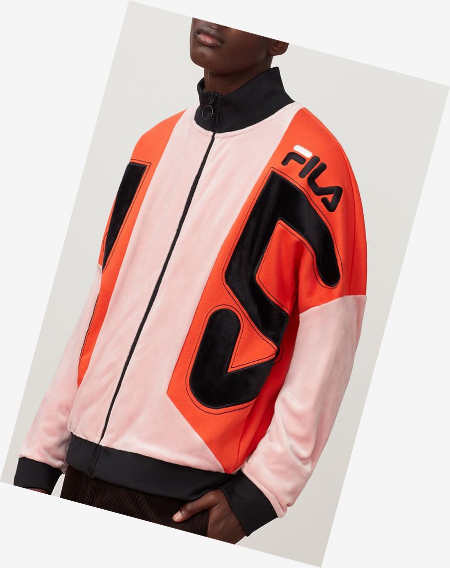 Fila Harlen Velour Track Jacket Pshad/Ctom/Blk | HUIWB-1250