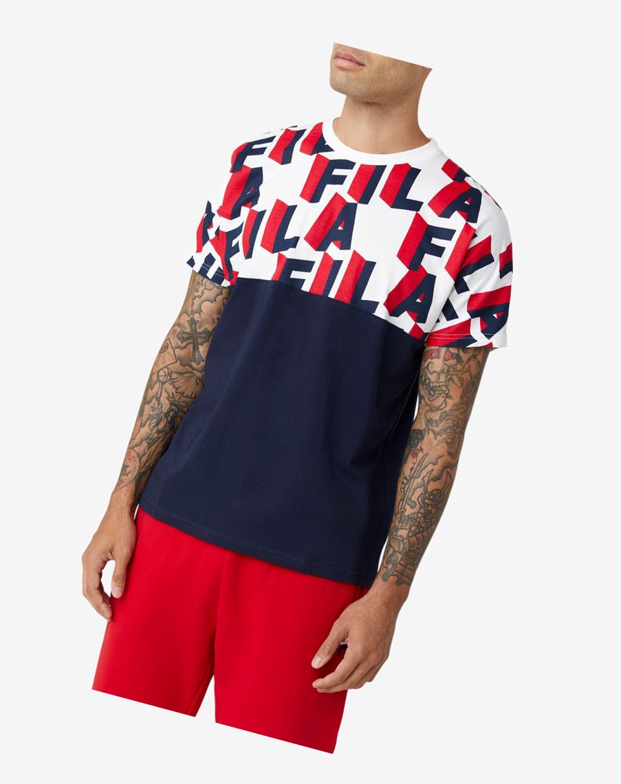 Fila Haze Tee Białe Czerwone | DMQIC-8152