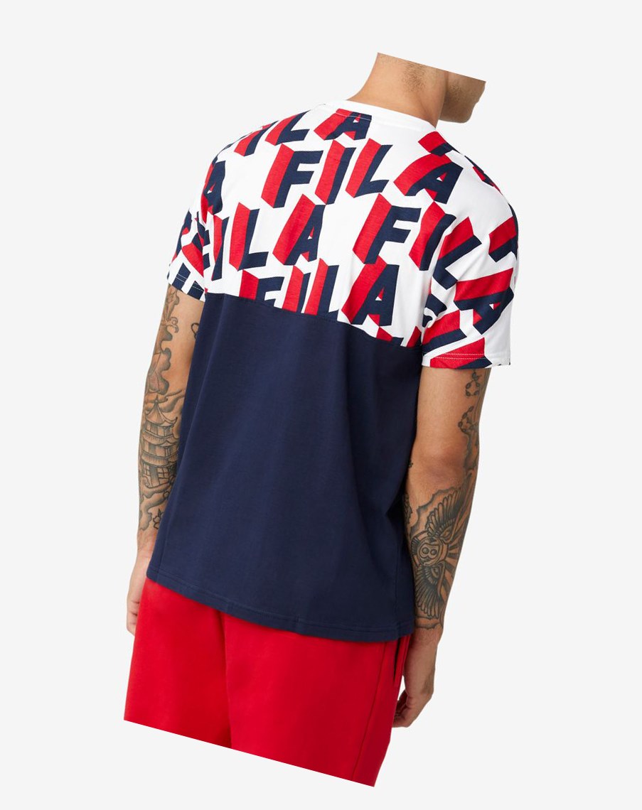 Fila Haze Tee Białe Czerwone | DMQIC-8152