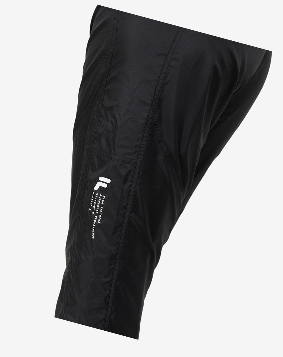 Fila High Intensity Wiatr Pant Czarne Białe | MOBJP-6028