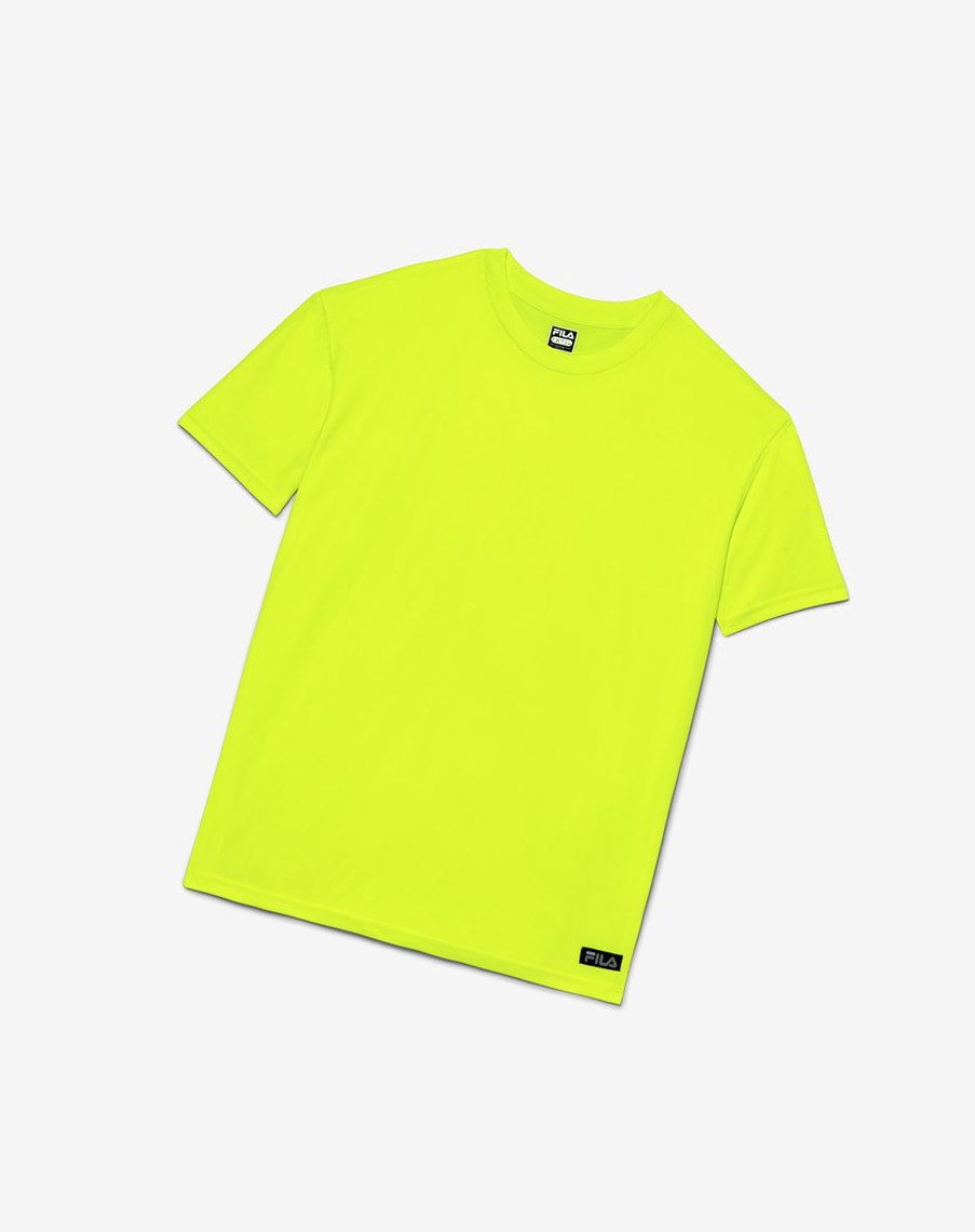 Fila High Visibility Krótkie Sleeve Robocze Shirt Żółte | OASJP-6701