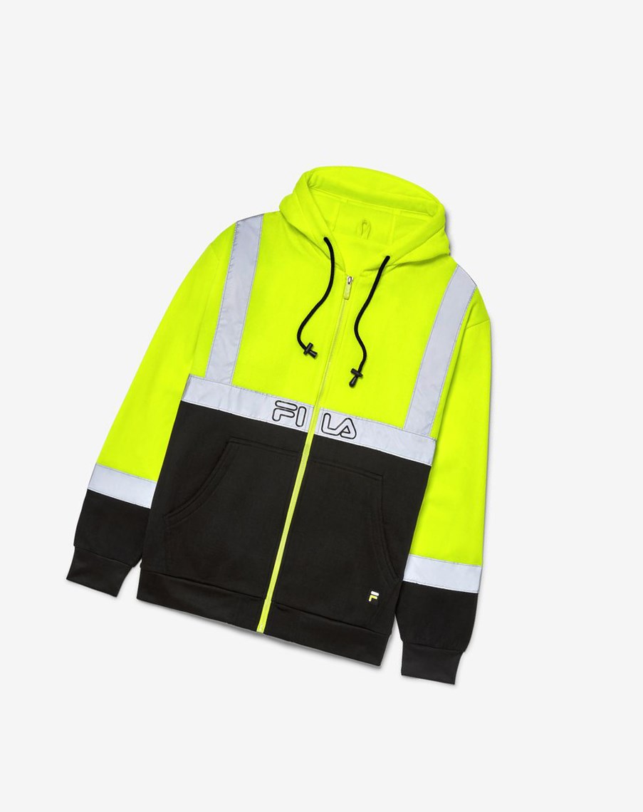 Fila High Visibility Long Sleeve Robocze Hoodie Żółte | JROSU-1095