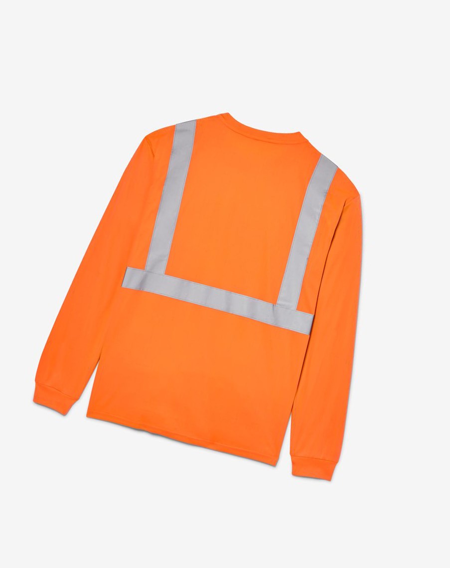 Fila High Visibility Long Sleeve Robocze Shirt Pomarańczowe | MVKNO-2503