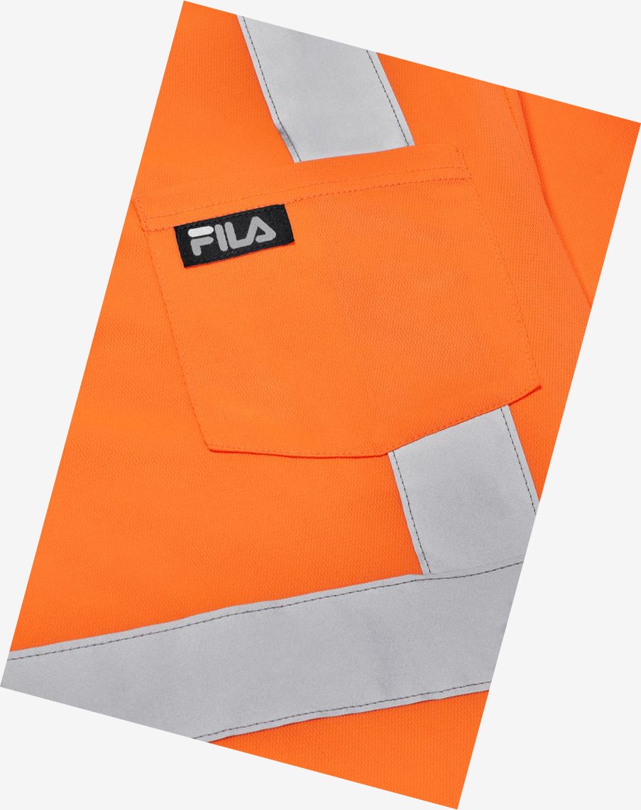 Fila High Visibility Long Sleeve Robocze Shirt Pomarańczowe | NOHPD-7925