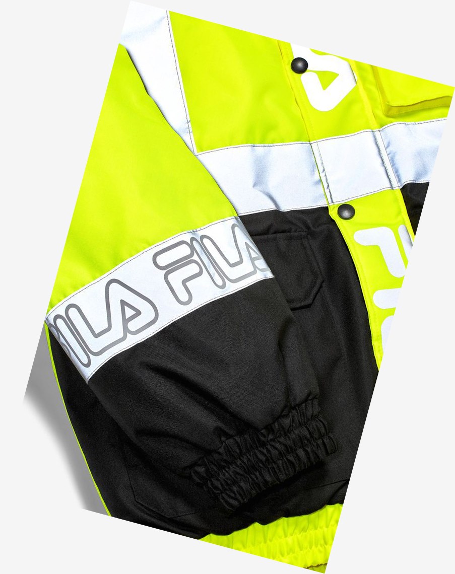 Fila High Visibility Zakapturzony Bomber Jacket Żółte | YUJXP-7156