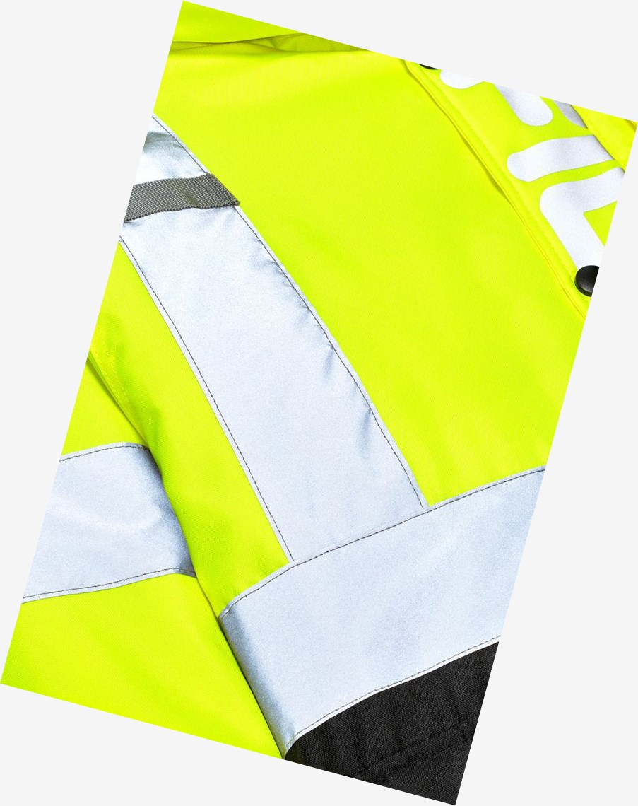 Fila High Visibility Zakapturzony Bomber Jacket Żółte | YUJXP-7156