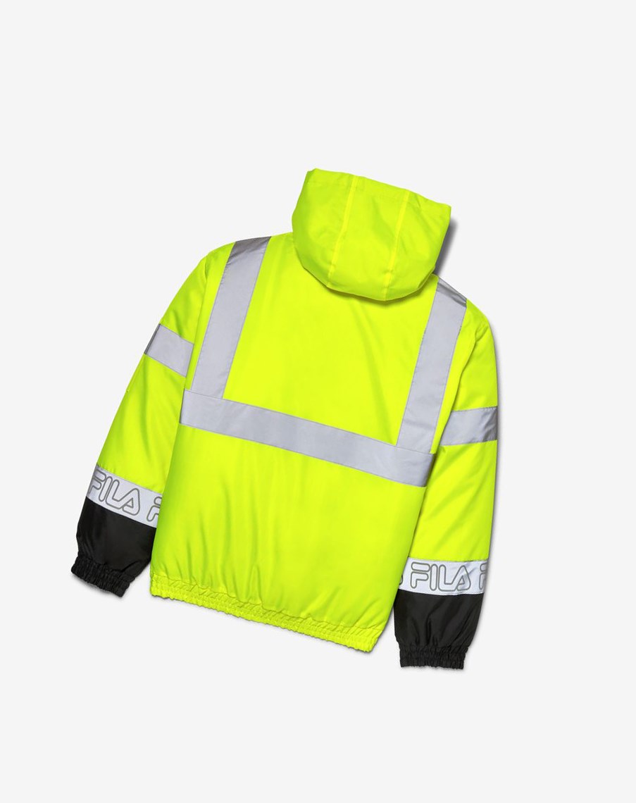 Fila High Visibility Zakapturzony Bomber Jacket Żółte | YUJXP-7156