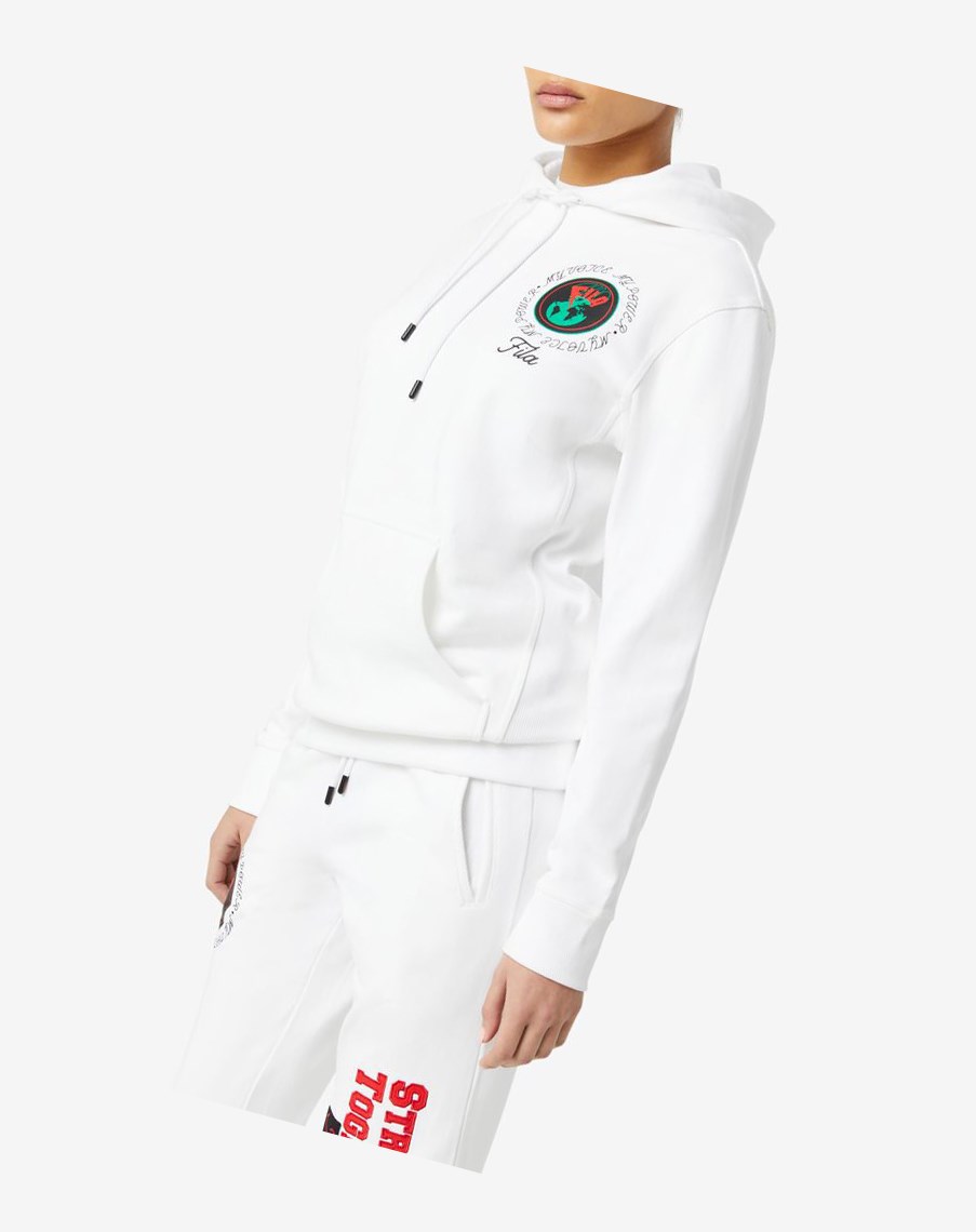 Fila Hunt Hoodie Białe | VHNOW-3608