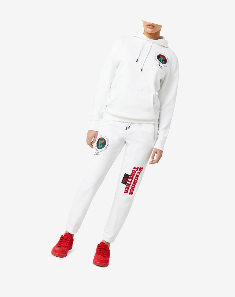 Fila Hunt Hoodie Białe | VHNOW-3608