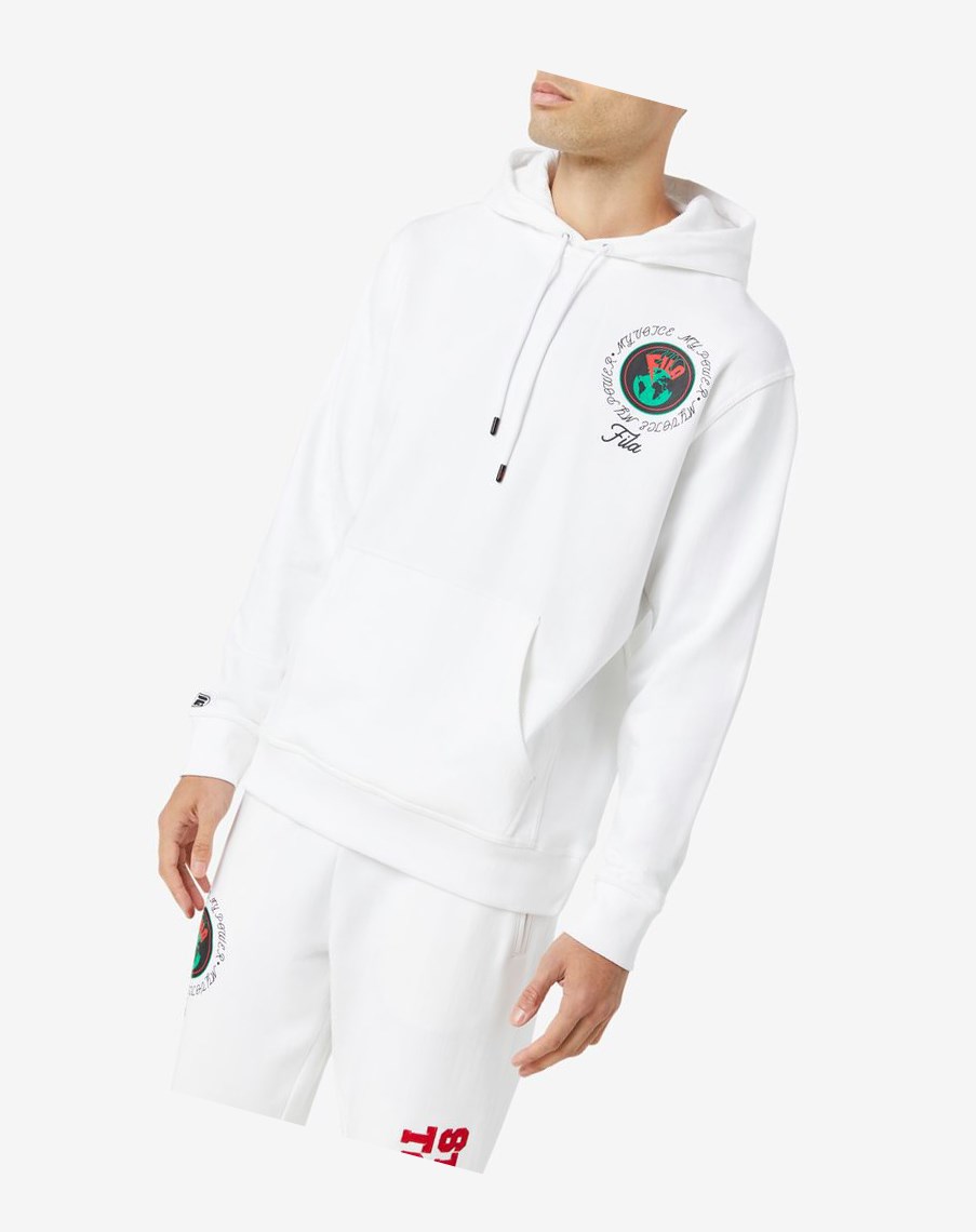 Fila Hunt Hoodie Białe | VHNOW-3608