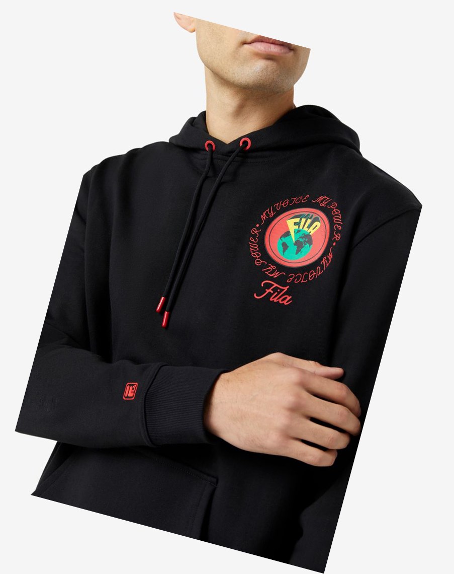 Fila Hunt Hoodie Czarne | BOCNQ-6391