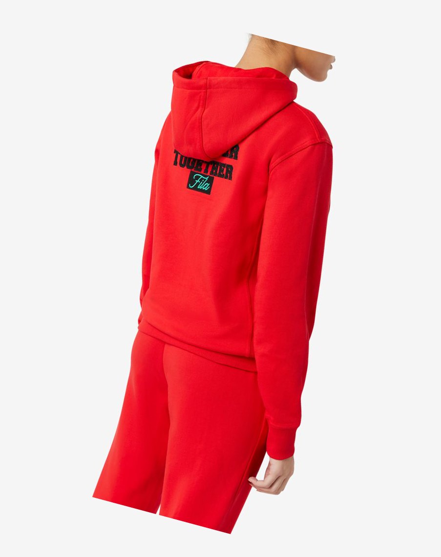 Fila Hunt Hoodie Czerwone | SXZNA-4152