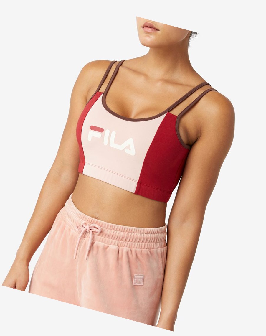 Fila Indira Bra Top Czerwone Różowe | JCPWE-9231