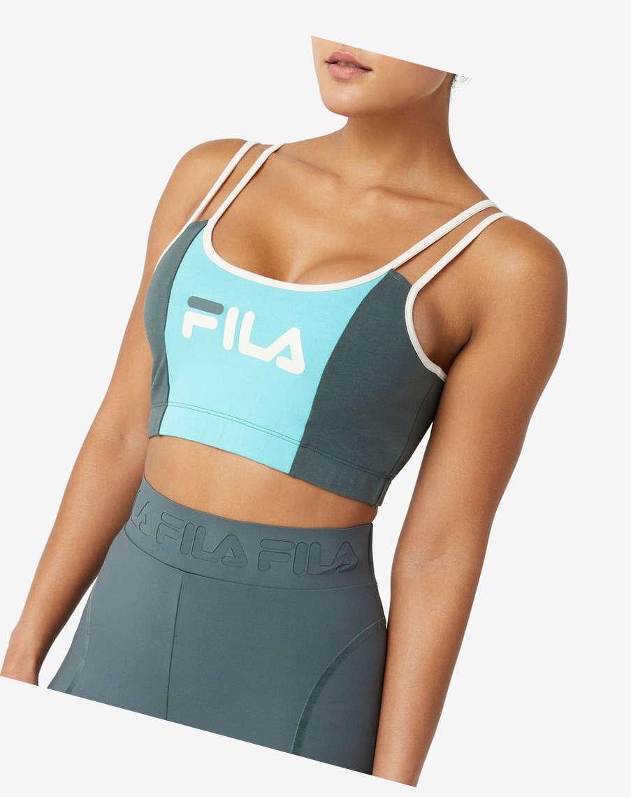 Fila Indira Bra Top Niebieskie Turkusowe | SZLDP-1203