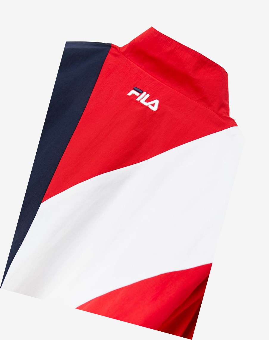 Fila Ishani Windbreaker Czerwone Białe | JIUYA-5324