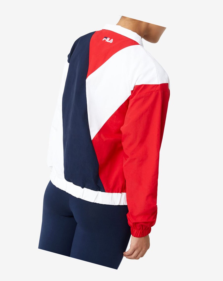 Fila Ishani Windbreaker Czerwone Białe | JIUYA-5324