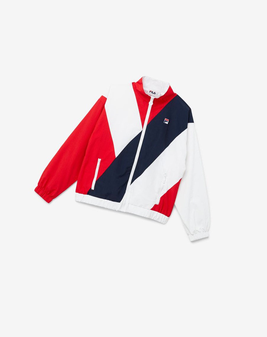 Fila Ishani Windbreaker Czerwone Białe | JIUYA-5324