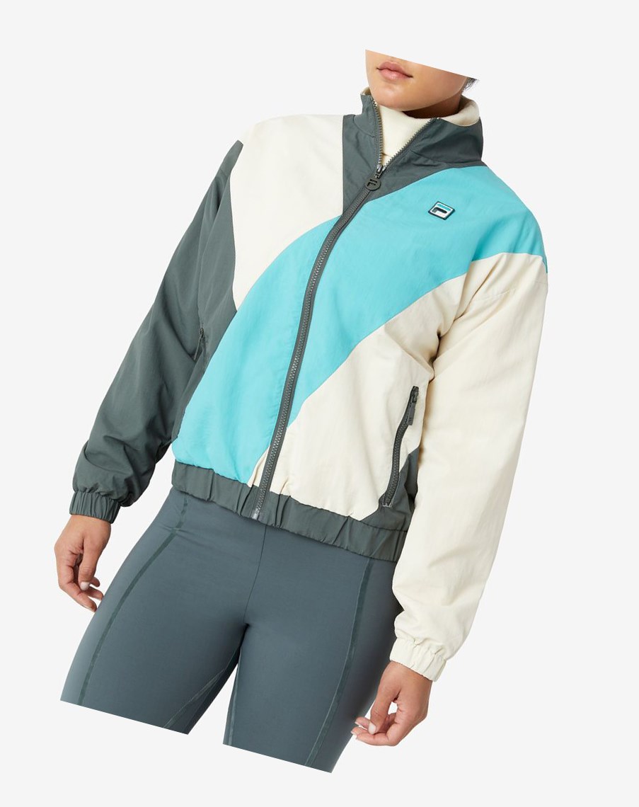 Fila Ishani Windbreaker Niebieskie | OSFNV-9487