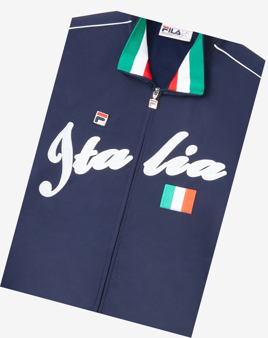 Fila Italia Track Jacket Białe | JIVDT-7159