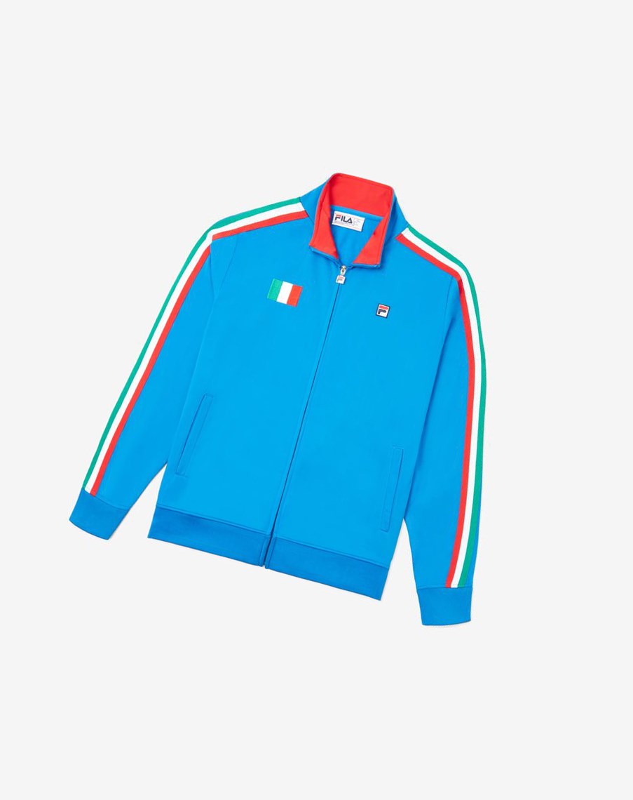 Fila Italy Track Jacket Niebieskie Czerwone | WTPAL-6930