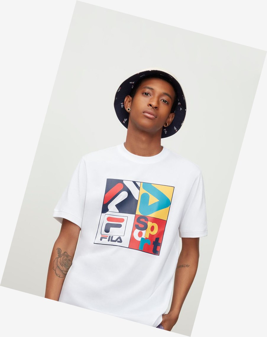 Fila Jasper Tee Białe | KEFAN-9708