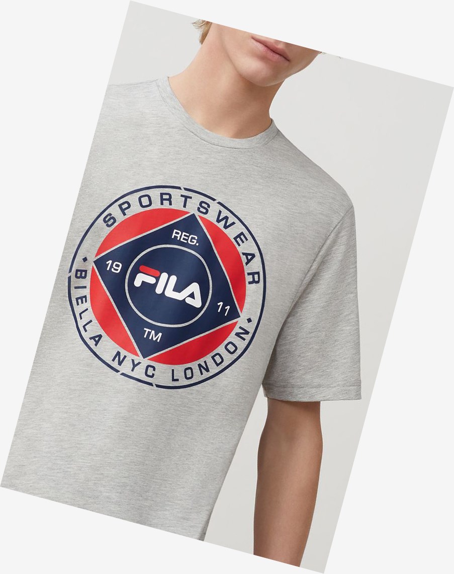 Fila Jordao Grafiką Tee Greyheather | LKVJQ-3906