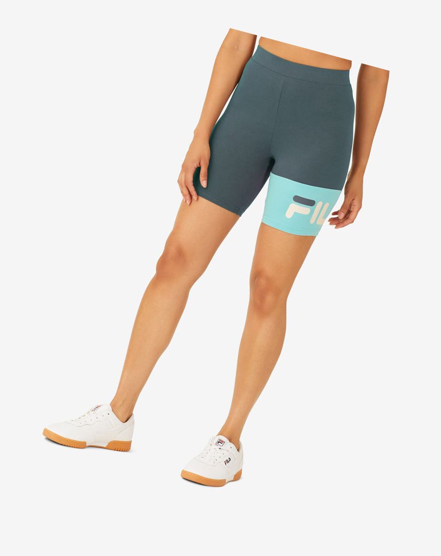 Fila Kaira Bike Shorts Niebieskie Turkusowe | LCBMY-4529