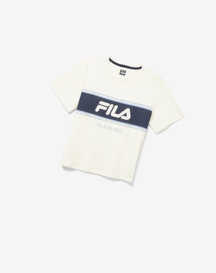 Fila Keep It Cool Tee Białe Niebieskie | OTJBW-4261