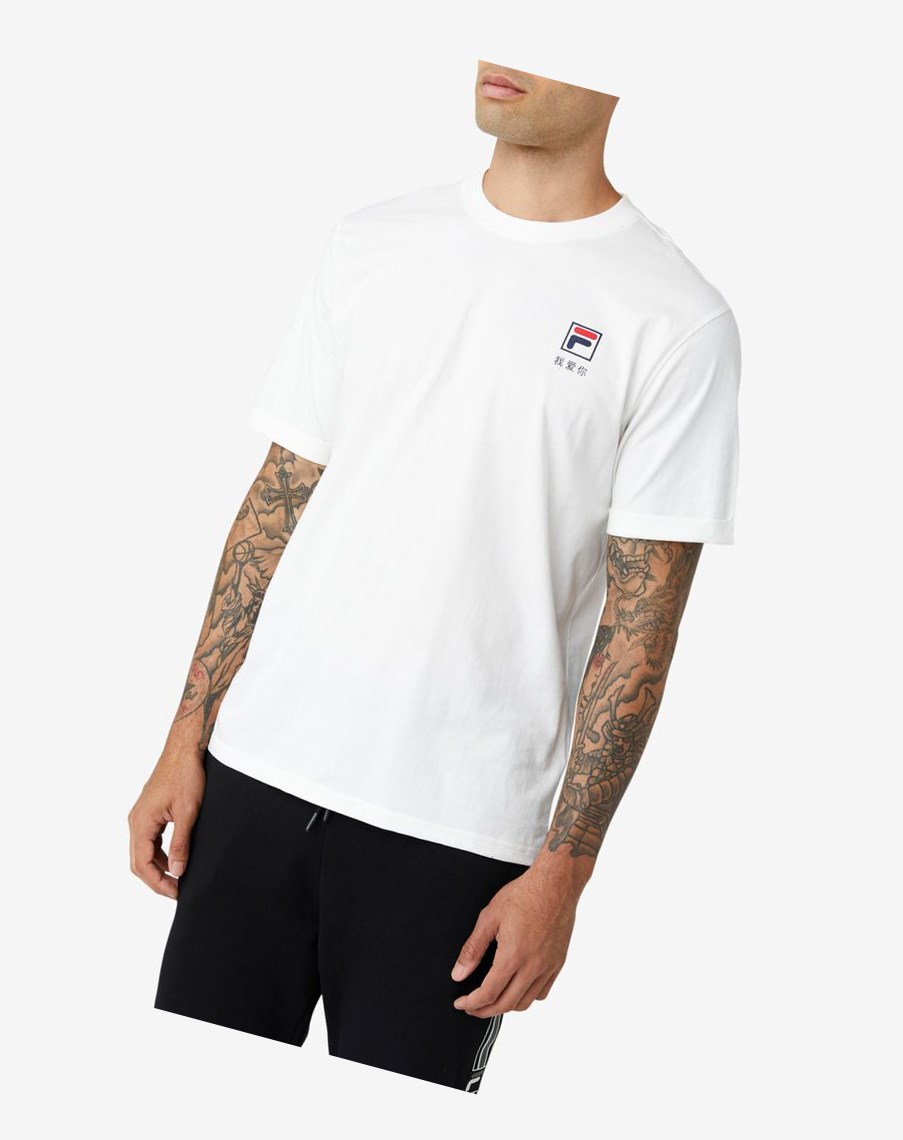 Fila Kildare Tee Białe Czerwone | SKMLX-3527