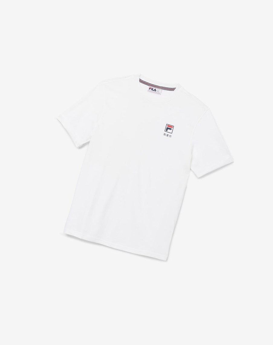 Fila Kildare Tee Białe Czerwone | SKMLX-3527