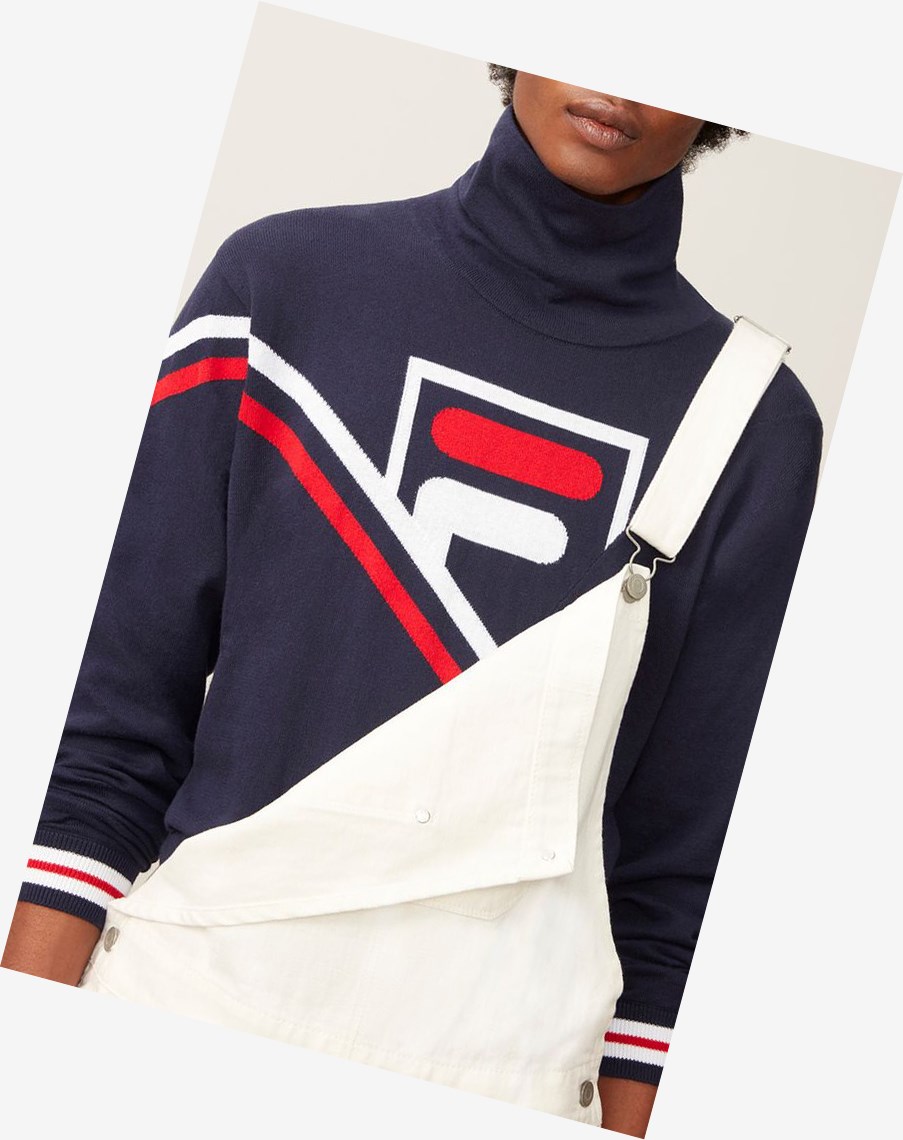 Fila Kobe Turtleneck Swetry Peac/Cred/Wht | GHYPM-1270