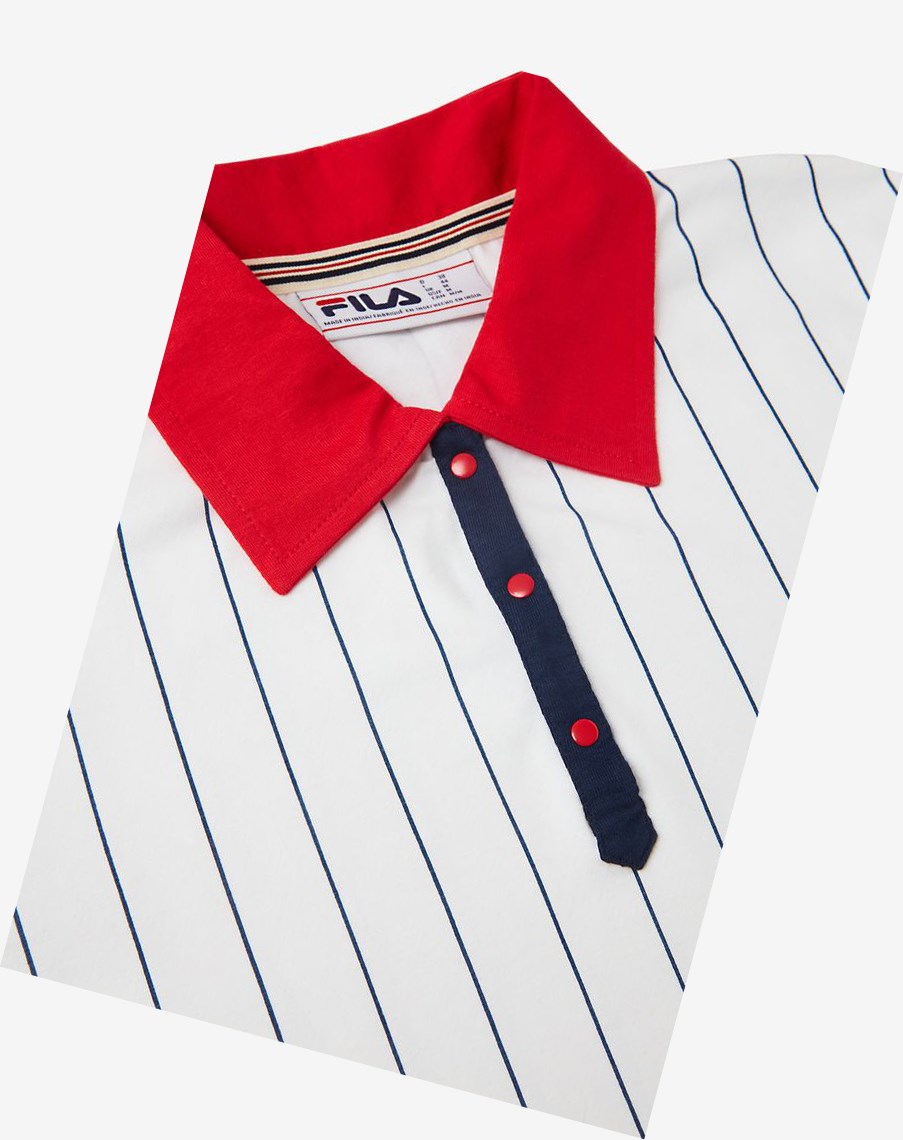 Fila Lacy Premium Polo Białe Czerwone | GHUSD-7604