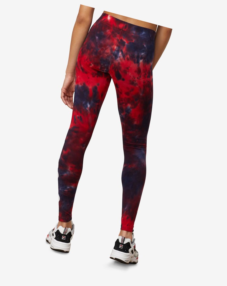 Fila Laila Tie Dye Legging Czerwone | GSKJW-2148